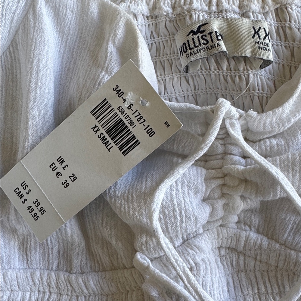 Hollister White Long Sleeve Crop Top NWT - Picture 6 of 6